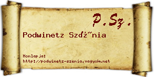 Podwinetz Szénia névjegykártya